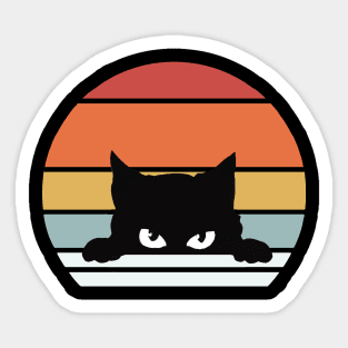 Black Kitten Retro Design Sticker